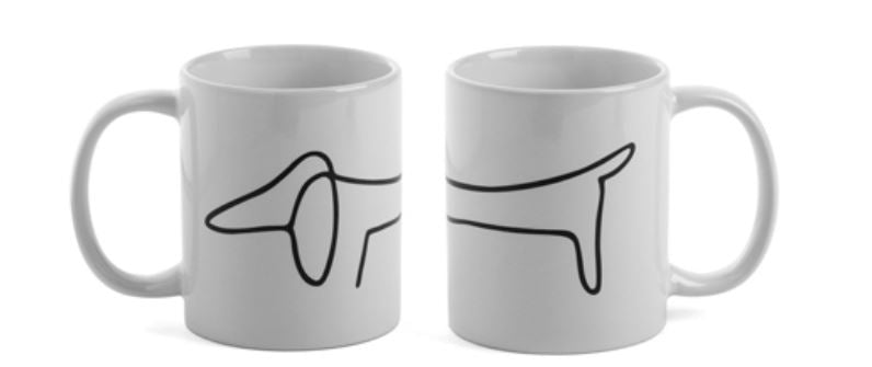 Tasse à Café Könitz Picasso Animaux - 425 Ml - Blanc Et Noir - Neuf