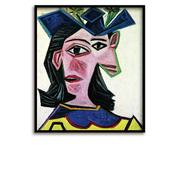 Kunstdruck / Picasso / Limited Edition / Frauenbüste mit Hut (Dora), 1939 / 60 x 80 cm