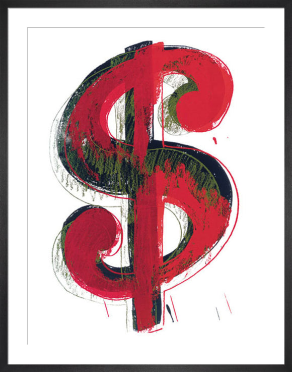 Kunstdruck / Andy Warhol / Dollar Sign (1981) / rot / 90 x 60 cm