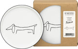 Teller / Dackel / Einlinien-Tiere / 4er Set im Karton / 9,5 cm