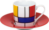 Espresso Tasse / Hommage an Mondrian / 2er Set