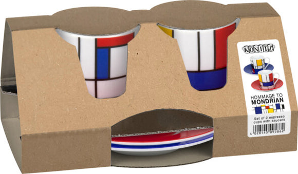 Espresso Tasse / Hommage an Mondrian / 2er Set