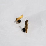 Ohrstecker / Miro / klein / Emaille / schwarz / 1,8 cm