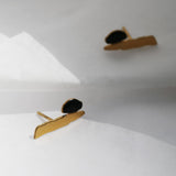 Ohrstecker / Miro / klein / Emaille / schwarz / 1,8 cm