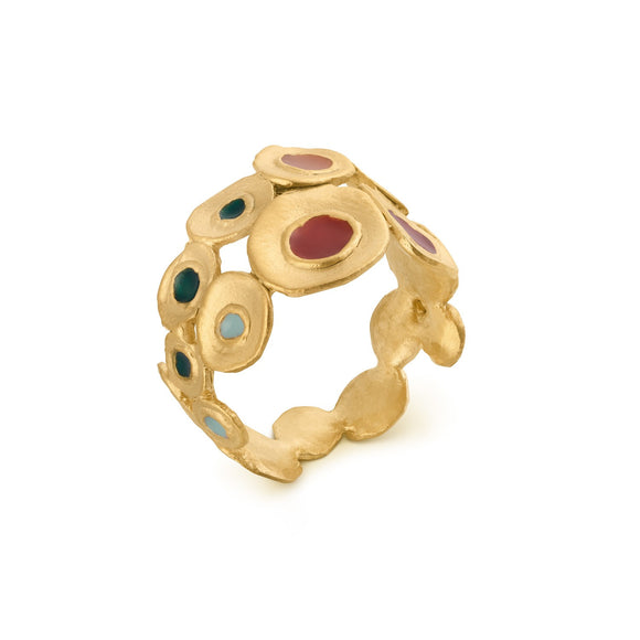 Ring / FAVORITA COLORS / 24 k vergoldet / Gr. 16