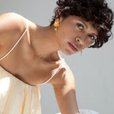 Ohrringe / PAMPALONIA / 24K vergoldet / 6,5 cm