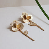 Ohrringe / PAMPALONIA / 24K vergoldet / 6,5 cm