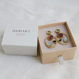 Ohrringe / ALEGRIA / 24K vergoldet / Stecker / groß / multicoloru rosa