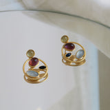 Ohrringe / ALEGRIA / 24K vergoldet / Stecker / groß / multicoloru rosa