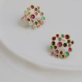 Ohrringe / CANDY COLOURS / 24K vergoldet / Emaille / 1,6 cm