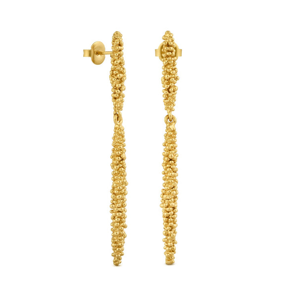 Ohrringe / STARDUST HÄNGEND / 24 k vergoldet / 6cm