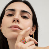 Ring / CANDY COLOURS / 24K vergoldet / Emaille / Gr. 20