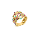 Ring / CANDY COLOURS / 24K vergoldet / Emaille / Gr. 20