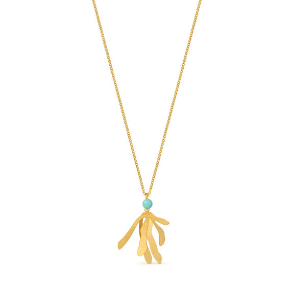 Kette / EXOTICA Turquoise / 24K vergoldet / 3,3 cm