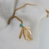 Kette / EXOTICA Turquoise / 24K vergoldet / 3,3 cm