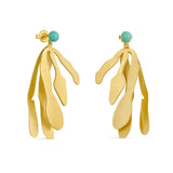 Ohrringe / EXOTICA Turquoise / 24K vergoldet / 5,3 cm