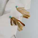 Ohrringe / EXOTICA Turquoise / 24K vergoldet / 5,3 cm