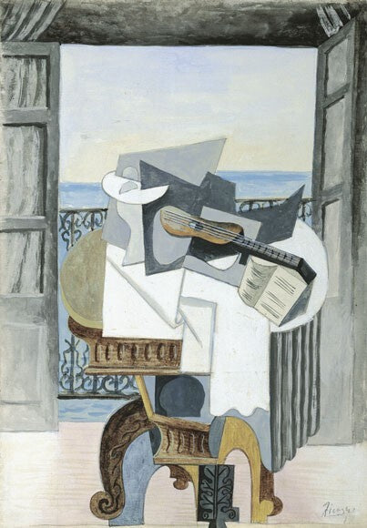 Kunstdruck / Picasso / Limited Edition / Tisch vor offenem Fenster, St-Raphael, 1939 / 6 Farben / 40 x 50 cm