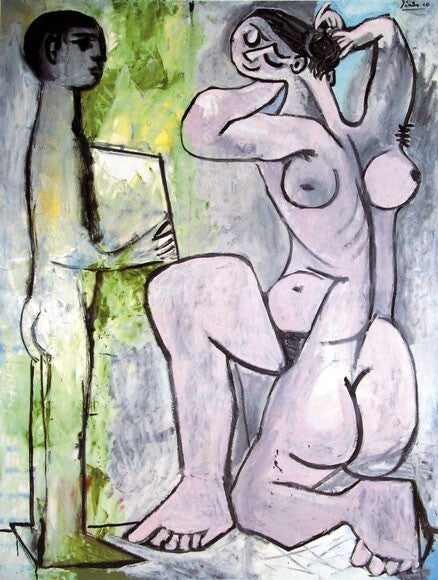 Kunstdruck / Picasso / Limited Edition / La Coiffure, 1954 / 6 Farben / 60 x 80 cm