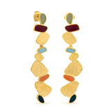 Ohrringe / THALUS / 24K vergoldet / lang / 6,6 cm