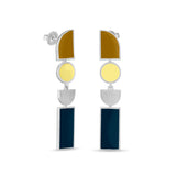 Ohrringe / INTERVAL / 925 versilbert / lang / 5 cm