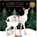 Malbuch / Ausmalglück / Goldfolien / Rehe