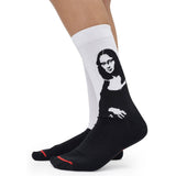 Socke / Leonardo da Vinci - Mona Lisa white-black: EU 36-40 | UK 3½-6½ | US 6-9