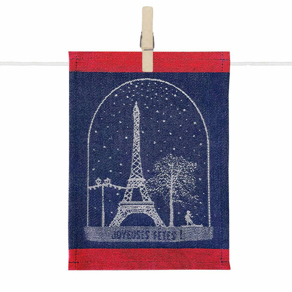 Mini Stoffserviette / Eiffelturm im Schnee