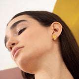 Ohrstecker / COLLAGE / 24K vergoldet / Emaille Malve