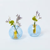 Vase / buble / mini / blue-yellow