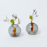 Vase / buble / mini / smoke-amber