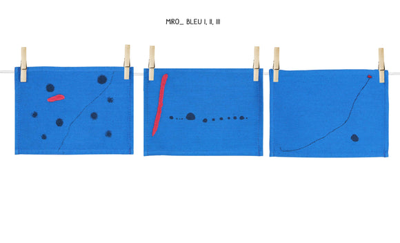 Mini Stoffservietten / Miro / Bleu I II III