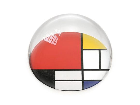 Briefbeschwerer / Mondrian / Composition / Glas / 8 cm