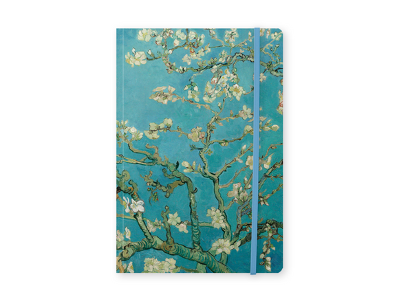 Notizbuch A5 / van Gogh / Mandelblüte / Almond Blossom / Verschlussgummi