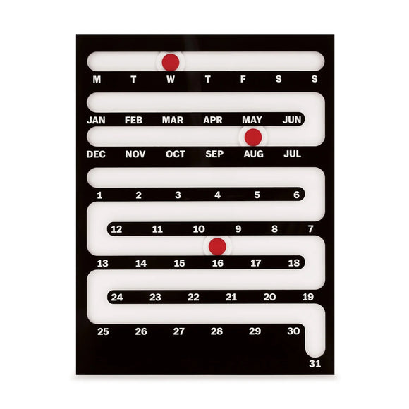 Sliding Perpetual Calendar / Ewiger Kalender / MoMA / Schwarz-Weiß