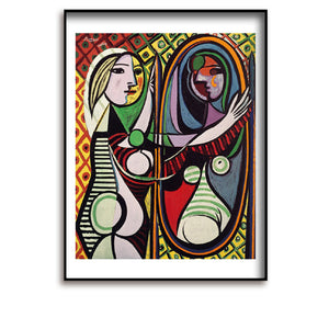 Kunstdruck / Picasso / Limited Edition / Mädchen vor einem Spiegel, 1932 / 60 x 80 cm
