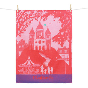 Dish towel / Paris motifs / with embroidered heart / 50 x 70 cm