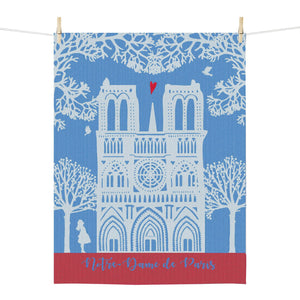 Dish towel / Paris motifs / with embroidered heart / 50 x 70 cm