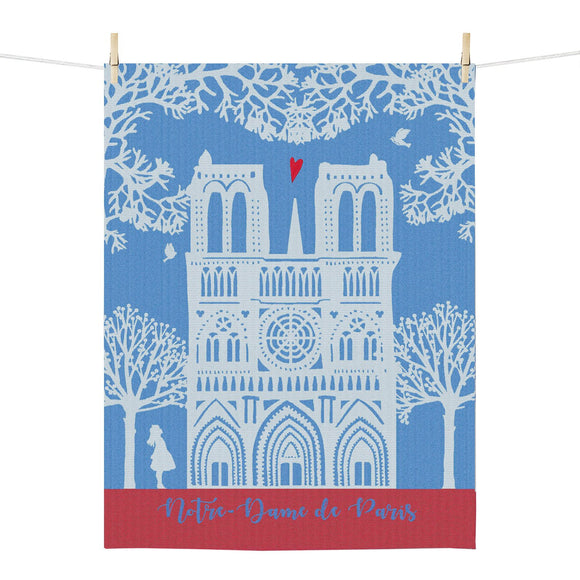 Geschirrhandtuch / Pariser Motive / Notre Dame / mit gesticktem Herz / 50 x 70 cm