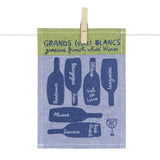 Mini serviettes en tissu "Vins" / motifs vins / lot de 6