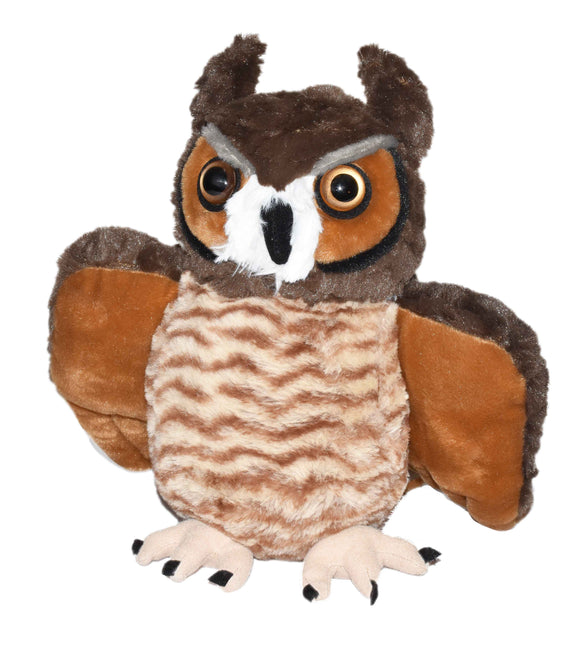 Soft toy / owl / brown-cream / 30 cm