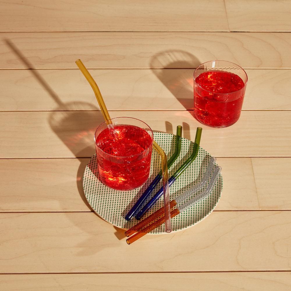 Wiederverwendbare Glas-Strohhalme – 6er Set Borosilikatglas, 20,3 Cm, Mit Reinigungsbürsten, Hitzebeständig