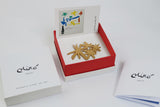 Brooch / Miró / "Parler Seul" / 24K gold plated / 4 x 5.5 cm / Joidart