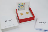 Earrings / Miró / "Parler Seul" / 24K gold plated / 1.6 x 1.7 cm / Joidart