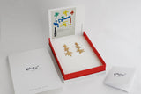 Earrings / Miró / "Parler Seul" / 24K gold plated / 6 x 2.8 cm / Joidart