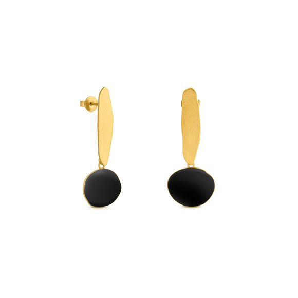 Boucles d'oreilles / Miró / Plaqué or 24K / 3,8 x 1,5 cm / Joidart