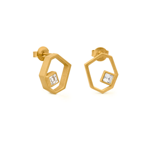 Earrings / GEODA / 24K gold plated / 1.4 cm / Joidart
