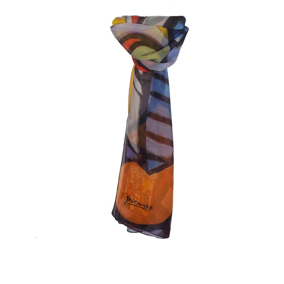 Silk scarf / Picasso / Guéridon / 40 x 140 cm / crepe georgette / 100% silk