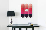Skateboard / set of 3 / Sunset / Andy Warhol / purple 
