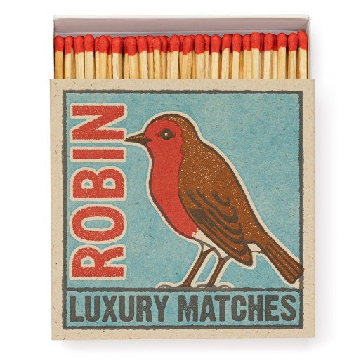 Matches / square / robins / 11 x 11 cm